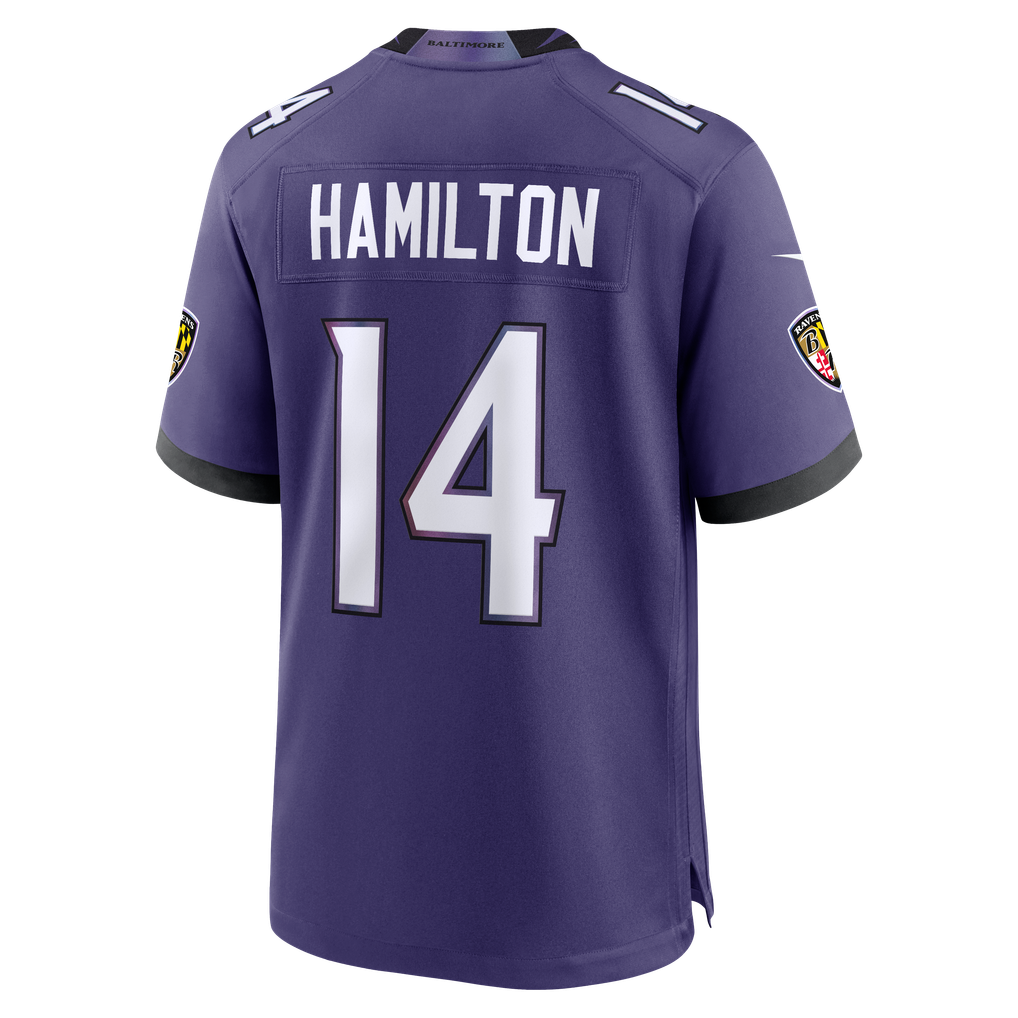 Men's Baltimore Ravens Kyle Hamilton Purple Team Game Jersey