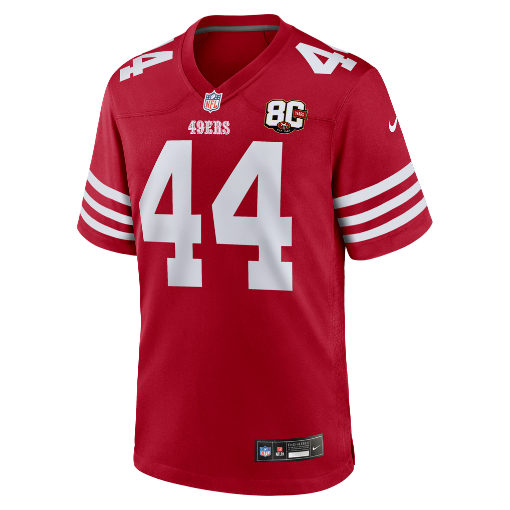 Men's San Francisco 49ers Kyle Juszczyk Scarlet 80th Anniversary Game Jersey