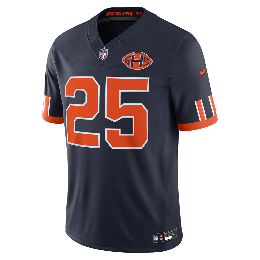 Men's Chicago Bears Kyle Monangai Navy 2026 Rivalries Collection Stitched Limited Jersey