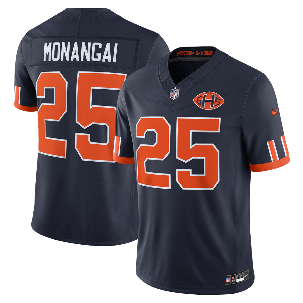 Men's Chicago Bears Kyle Monangai Navy 2026 Rivalries Collection Stitched Limited Jersey