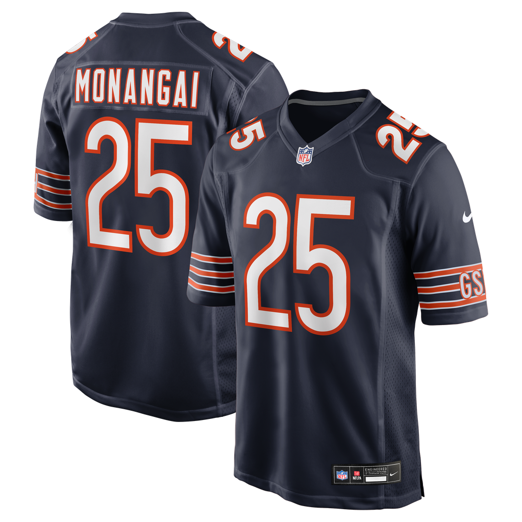Men's Chicago Bears Kyle Monangai Navy Team Game Jersey