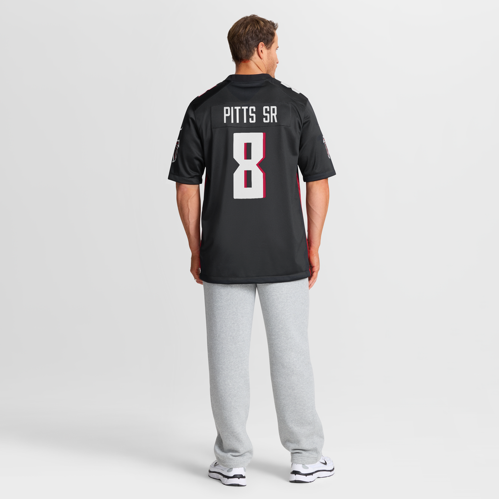 Men's Atlanta Falcons Kyle Pitts Sr. Black Team Game Jersey