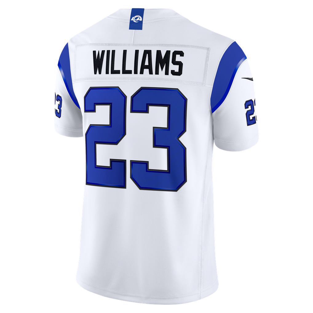 Men's Los Angeles Rams Kyren Williams Fearsome White Vapor F.U.S.E. Stitched Limited Jersey