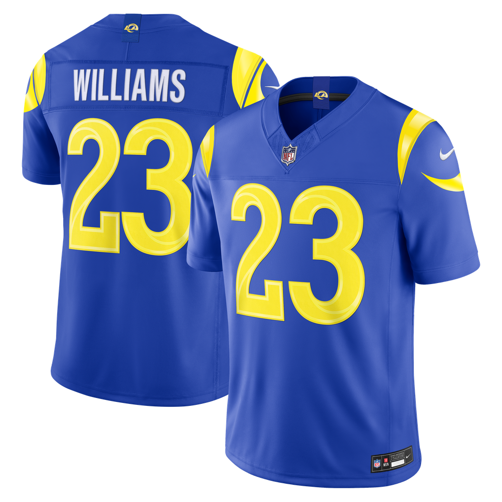 Men's Los Angeles Rams Kyren Williams Royal Team Vapor F.U.S.E. Stitched Limited Jersey