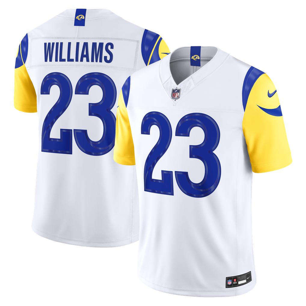 Men's Los Angeles Rams Kyren Williams White Vapor F.U.S.E. Stitched Limited Jersey