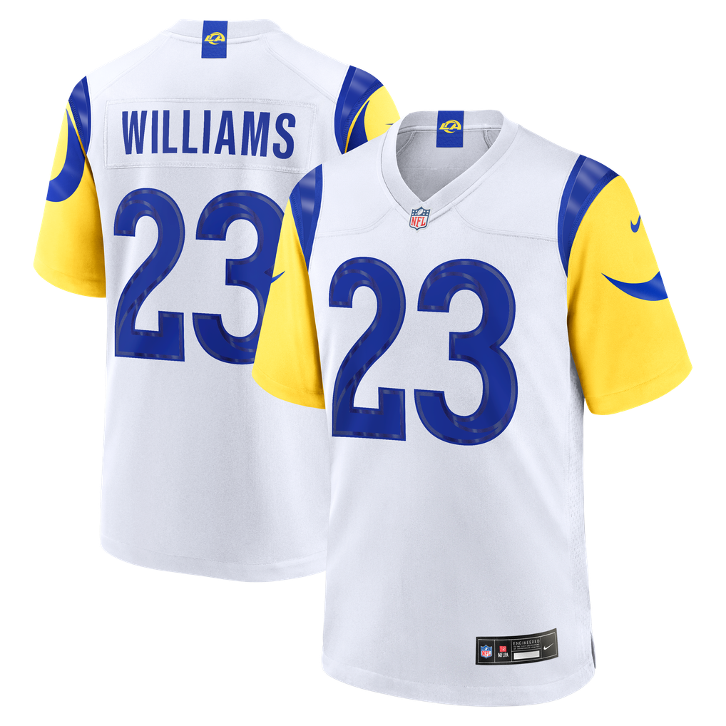 Men's Los Angeles Rams Kyren Williams White Game Player Jersey