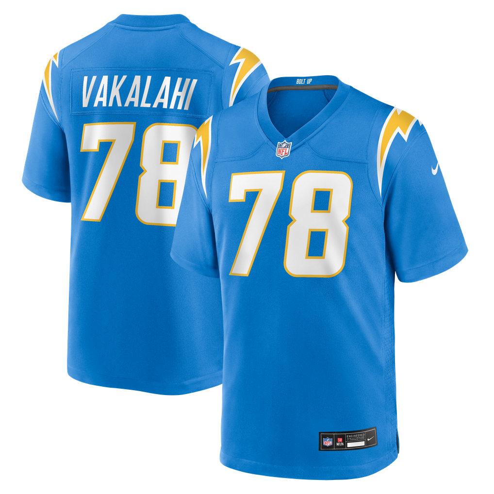 Men's Los Angeles Chargers Laekin Vakalahi Powder Blue Team Game Jersey