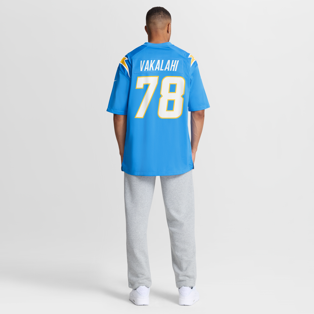 Men's Los Angeles Chargers Laekin Vakalahi Powder Blue Team Game Jersey