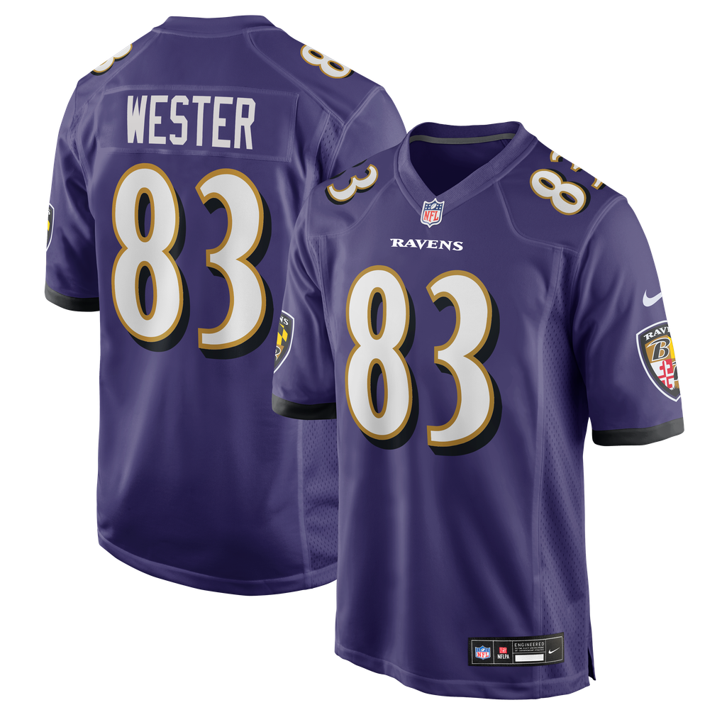 Men's Baltimore Ravens LaJohntay Wester Purple Team Game Jersey