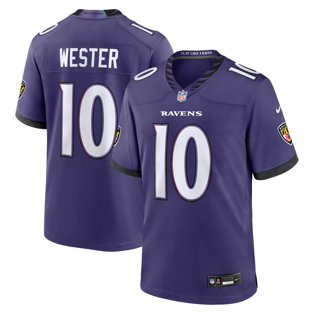 Men's Baltimore Ravens LaJohntay Wester Purple Team Game Jersey
