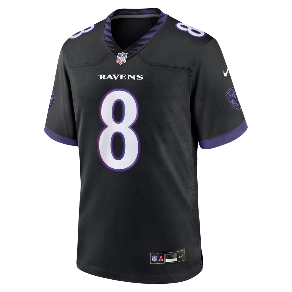 Men's Baltimore Ravens Lamar Jackson Black Alternate Game Jersey