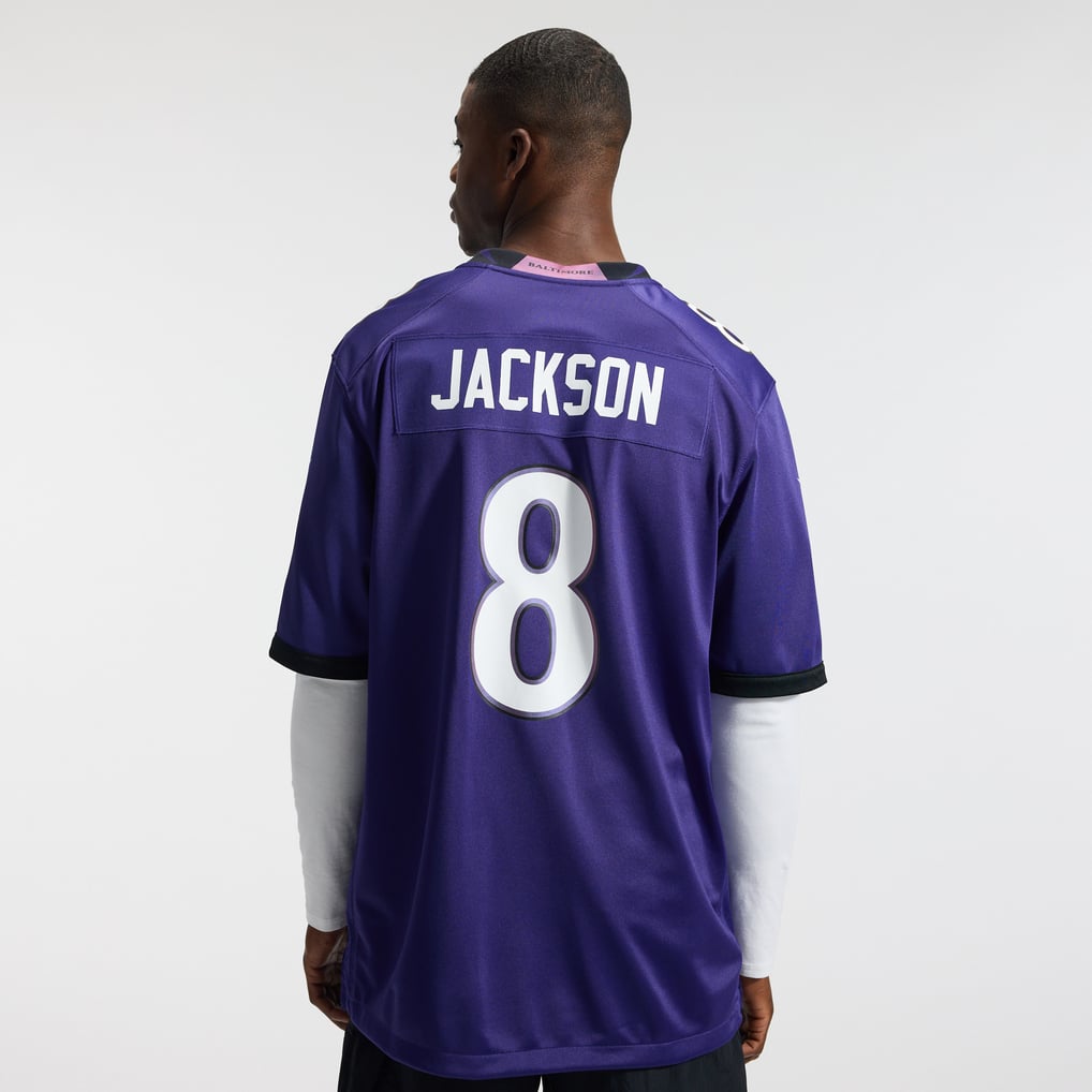 Men's Baltimore Ravens Lamar Jackson Purple Team Game Jersey