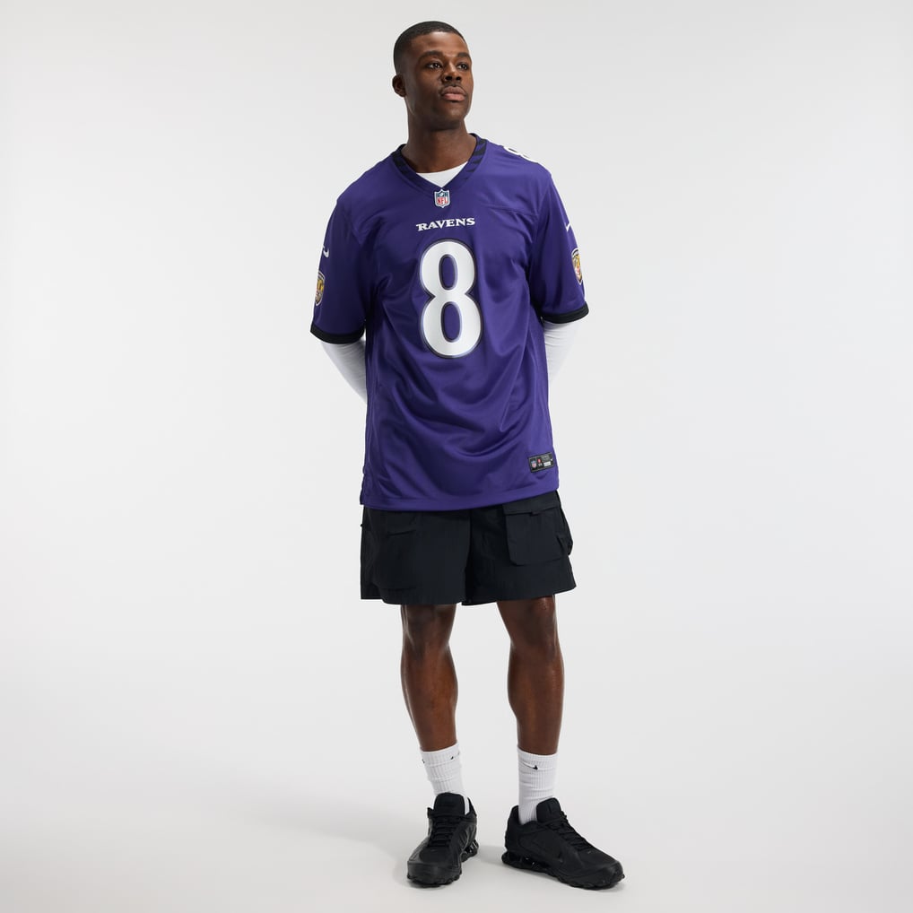 Men's Baltimore Ravens Lamar Jackson Purple Team Game Jersey