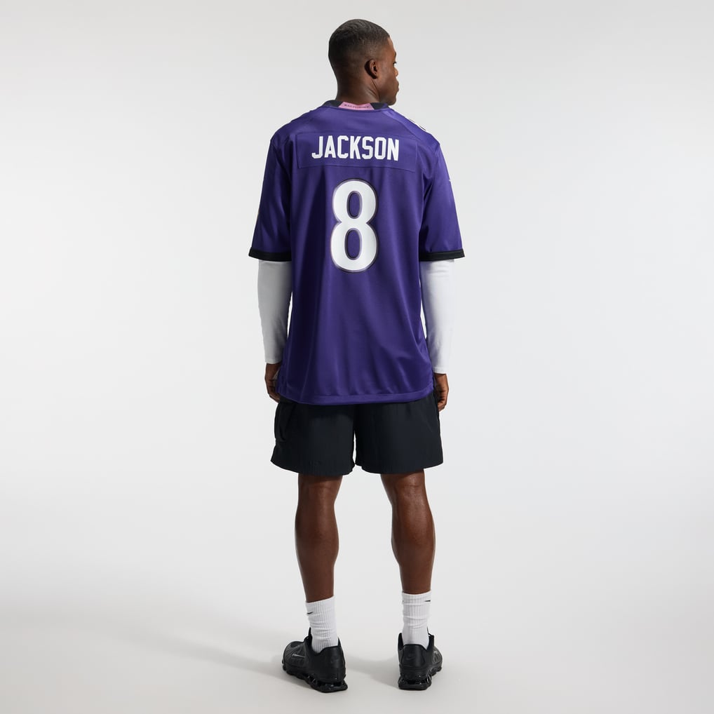 Men's Baltimore Ravens Lamar Jackson Purple Team Game Jersey