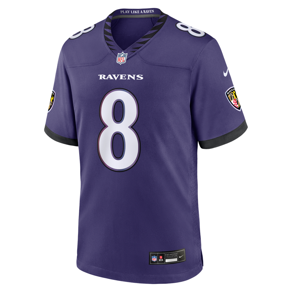 Men's Baltimore Ravens Lamar Jackson Purple Team Game Jersey