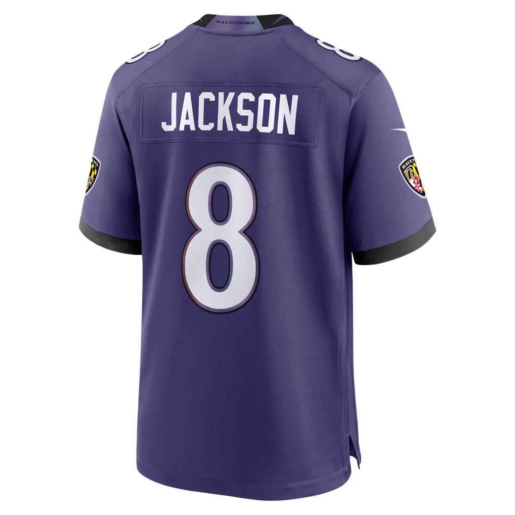 Men's Baltimore Ravens Lamar Jackson Purple Team Game Jersey