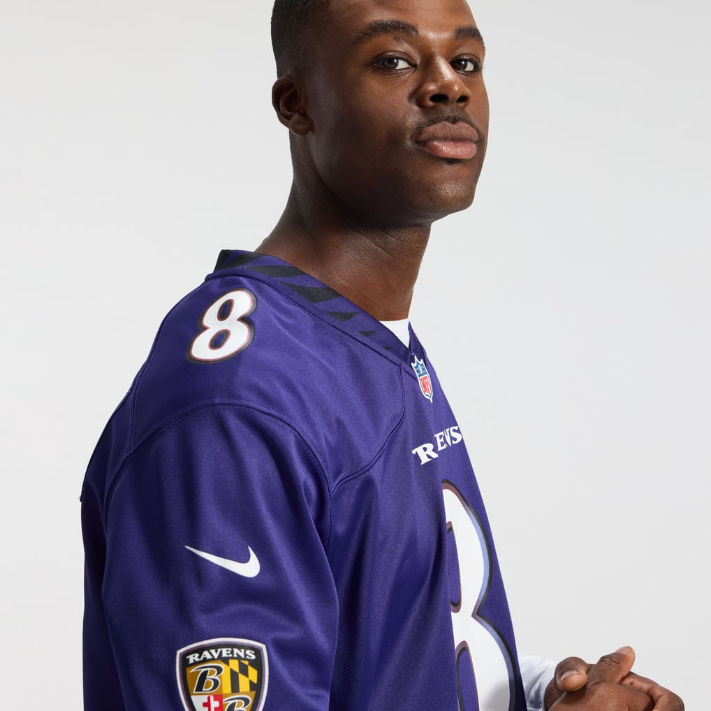 Men's Baltimore Ravens Lamar Jackson Purple Team Game Jersey