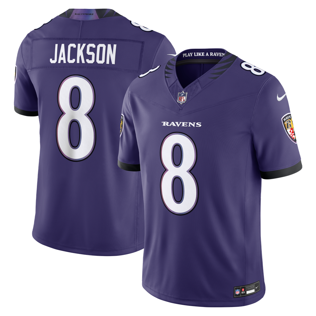 Men's Baltimore Ravens Lamar Jackson Purple Team Vapor F.U.S.E. Stitched Limited Jersey
