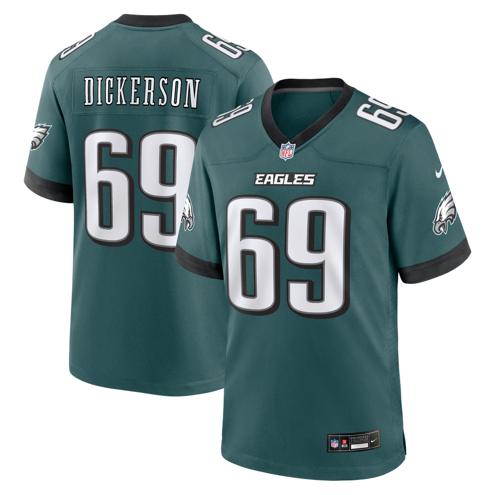 Men's Philadelphia Eagles Landon Dickerson Midnight Green Team Game Jersey