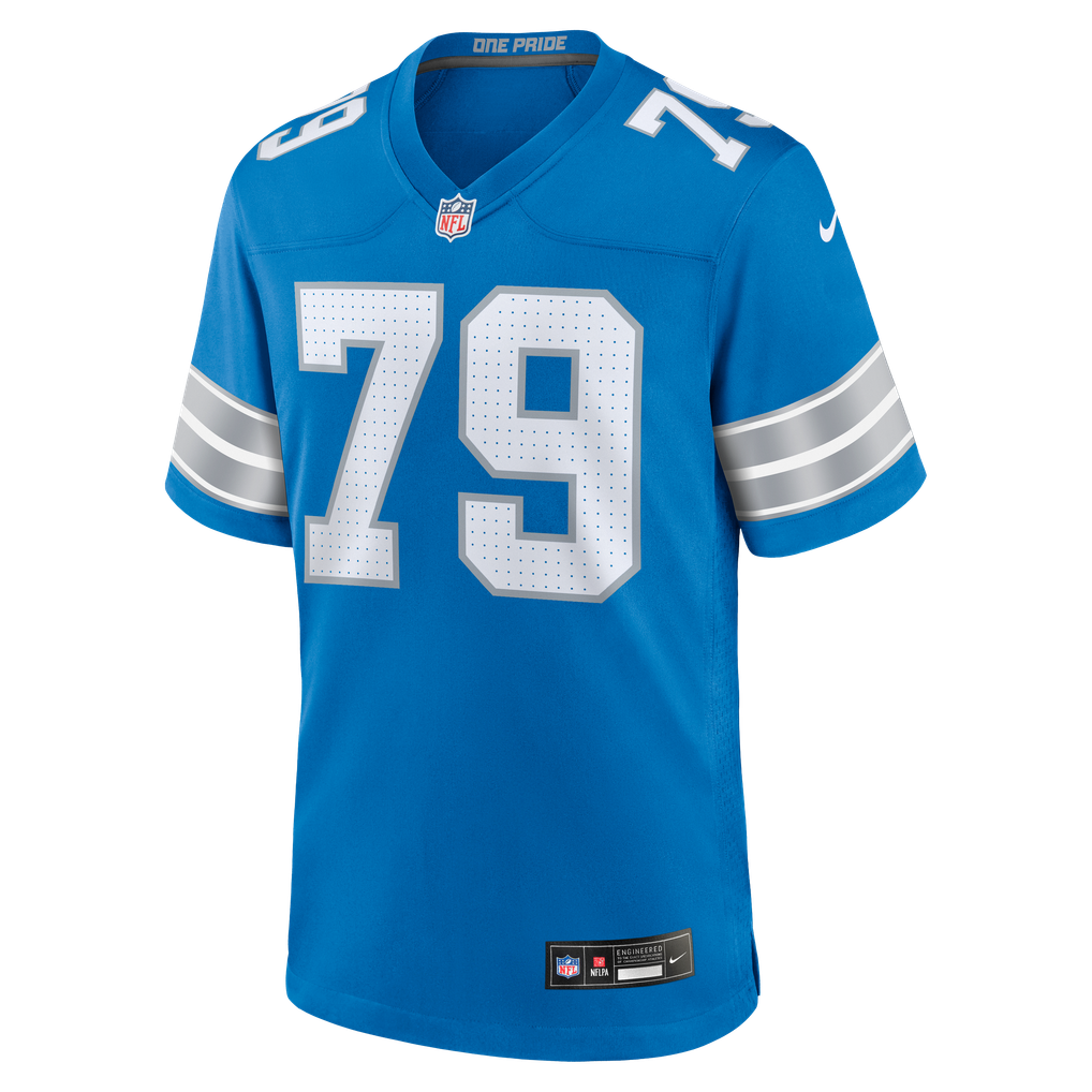 Men's Detroit Lions Larry Borom Blue Team Game Jersey