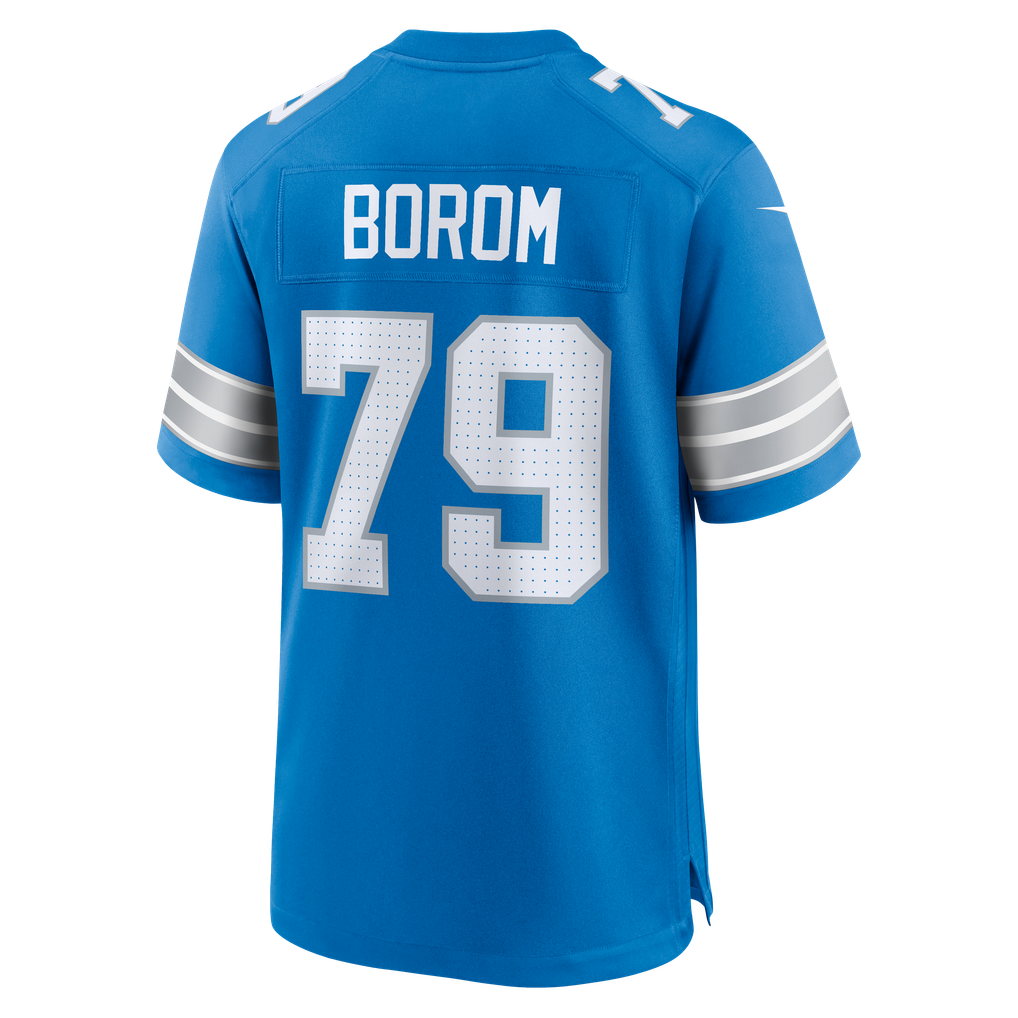 Men's Detroit Lions Larry Borom Blue Team Game Jersey