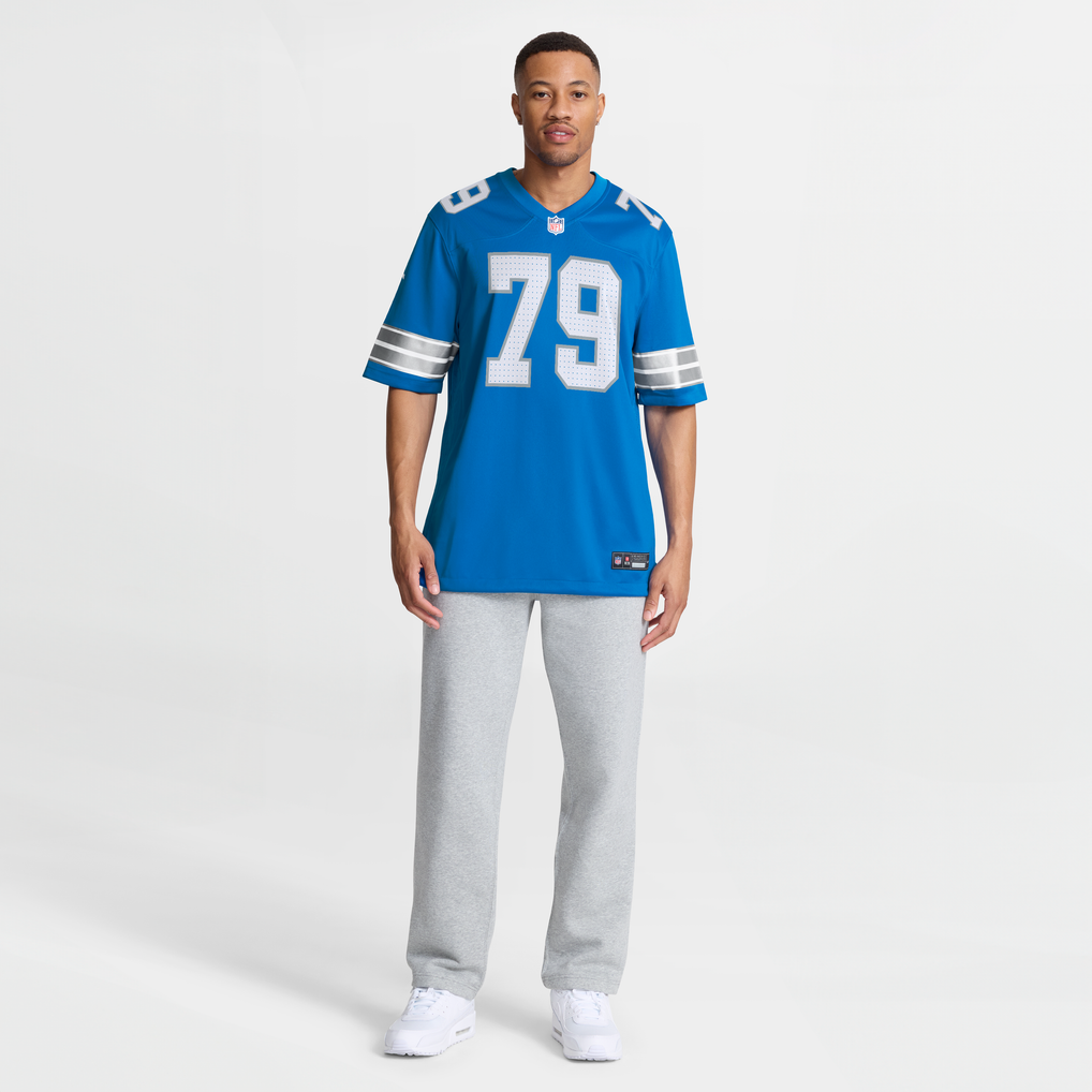 Men's Detroit Lions Larry Borom Blue Team Game Jersey