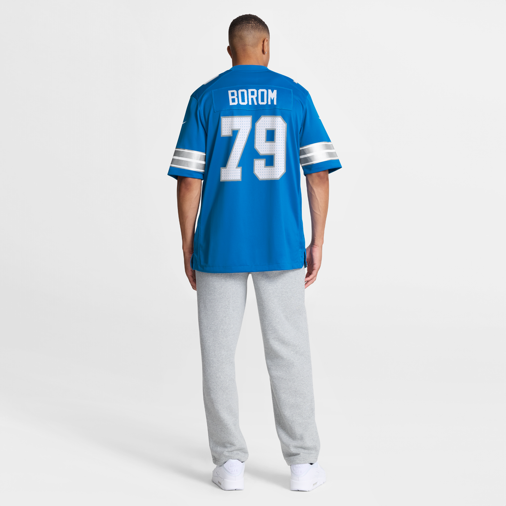 Men's Detroit Lions Larry Borom Blue Team Game Jersey