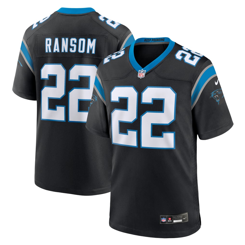 Men's Carolina Panthers Lathan Ransom Black Team Game Jersey