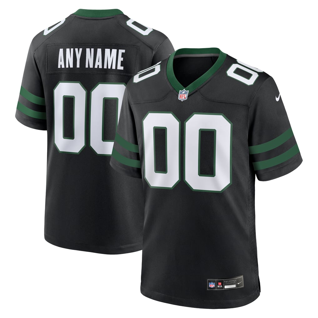 Men's New York Jets Legacy Black Alternate Custom Game Jersey