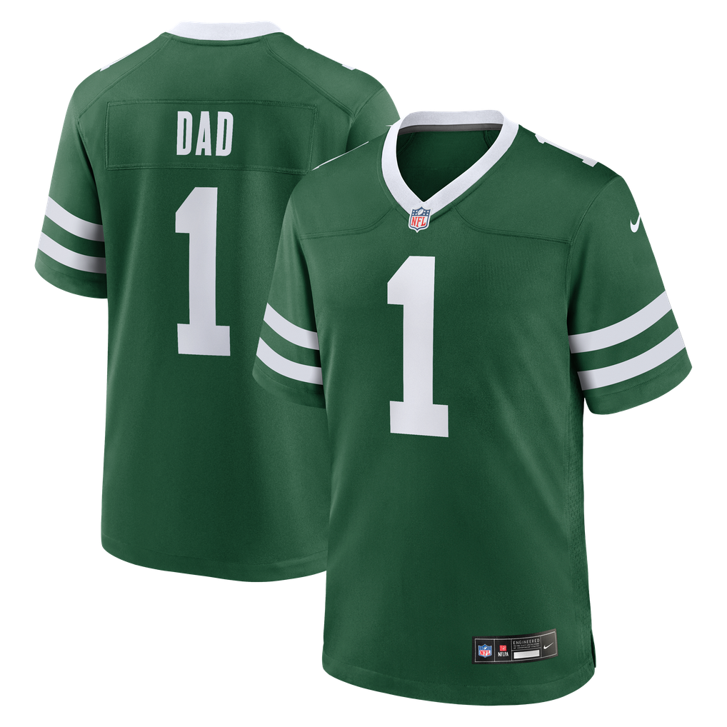 Men's New York Jets Legacy Green #1 Dad Game Jersey