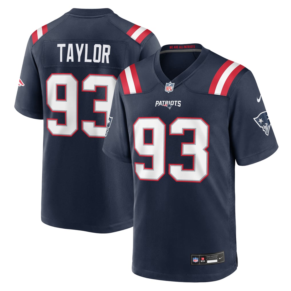 Men's New England Patriots Leonard Taylor Navy Team Game Jersey