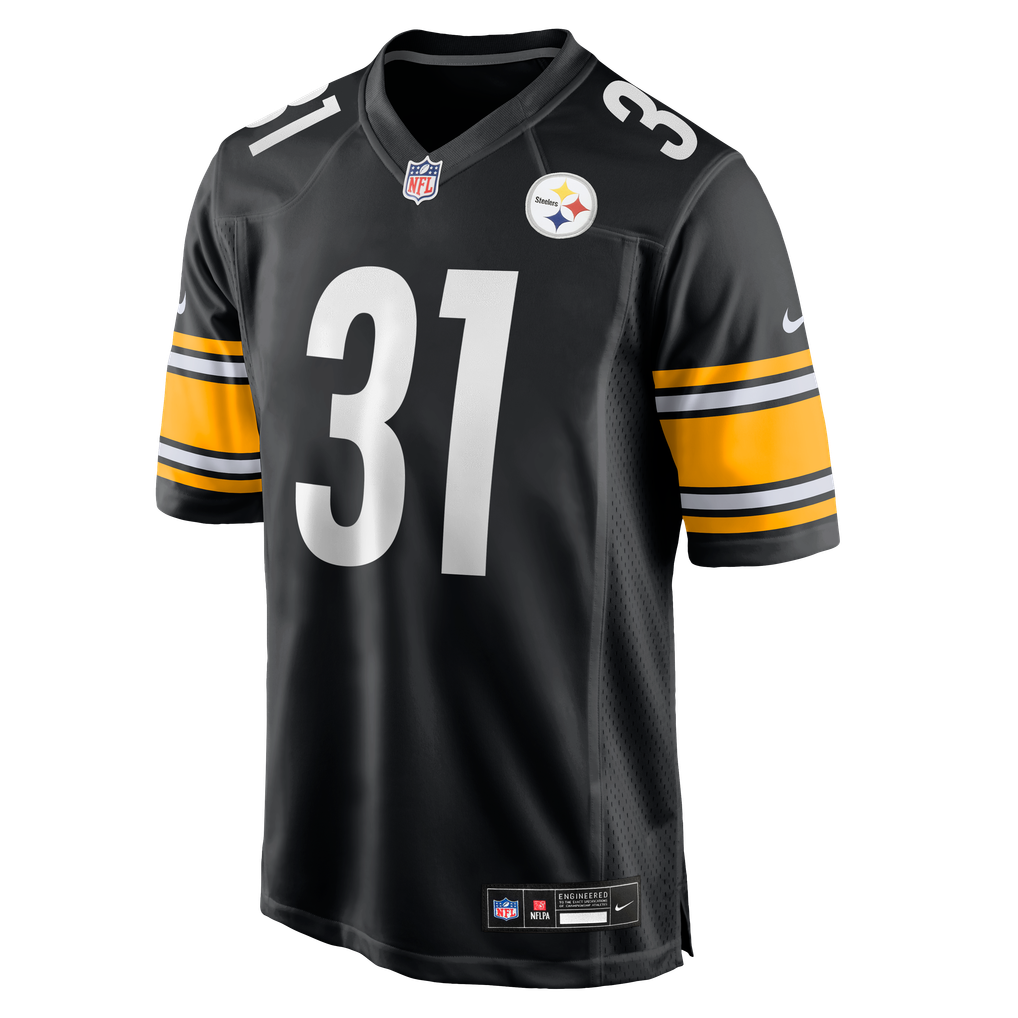 Men's Pittsburgh Steelers Lew Nichols III Black Team Game Jersey