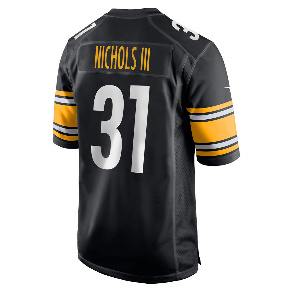 Men's Pittsburgh Steelers Lew Nichols III Black Team Game Jersey