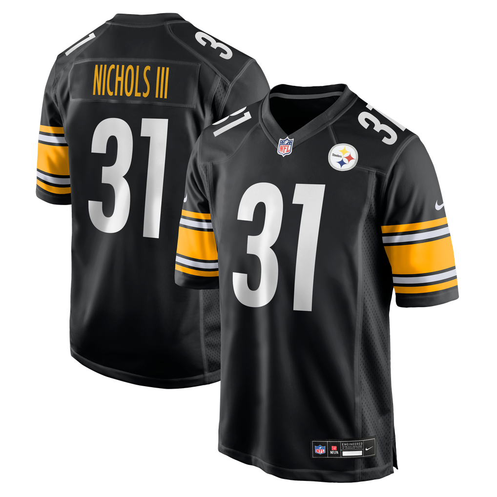 Men's Pittsburgh Steelers Lew Nichols III Black Team Game Jersey