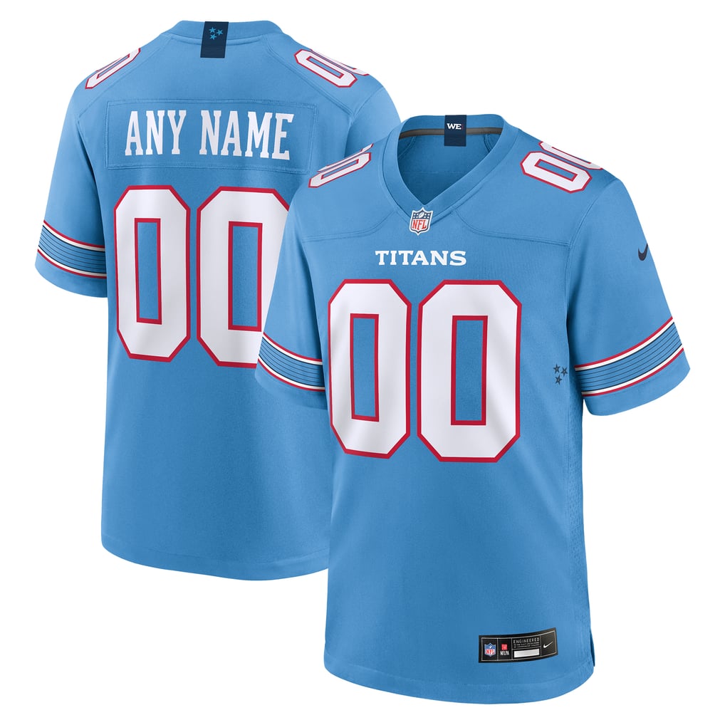 Men's Tennessee Titans Light Blue Game Custom Jersey