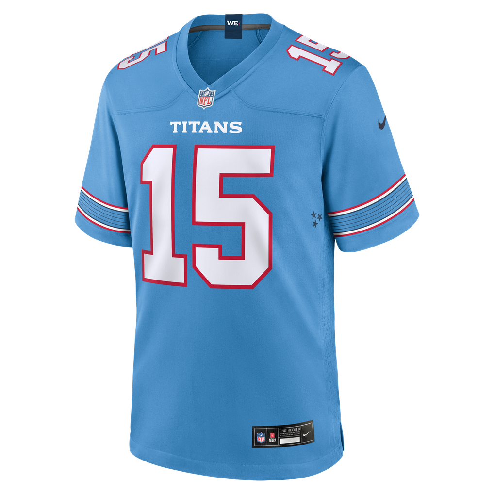 Men's Tennessee Titans Keldric Faulk Light Blue Team Game Jersey