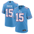 Men's Tennessee Titans Keldric Faulk Light Blue Team Game Jersey