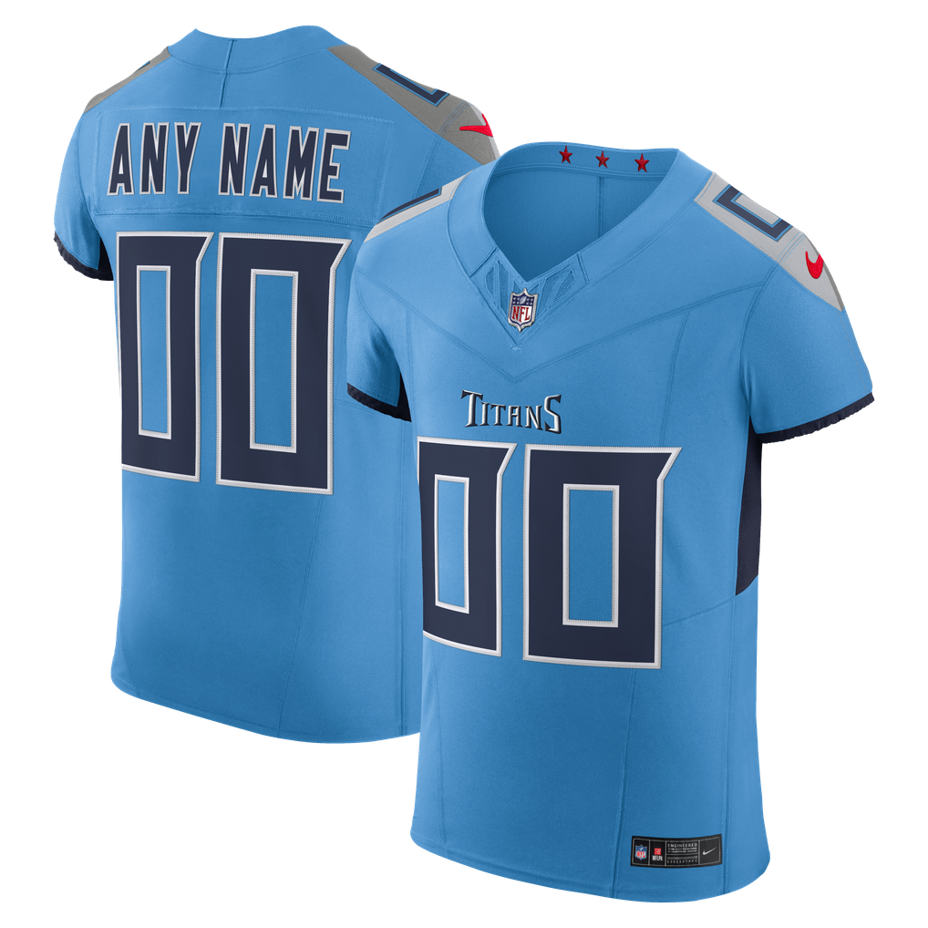 Men's Tennessee Titans Light Blue Team Vapor F.U.S.E. Elite Custom Jersey