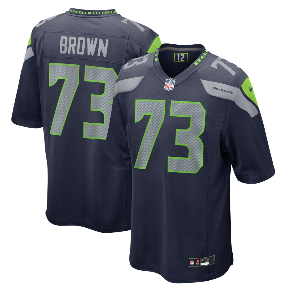 Men's Seattle Seahawks Logan Brown College Navy Team Game Jersey