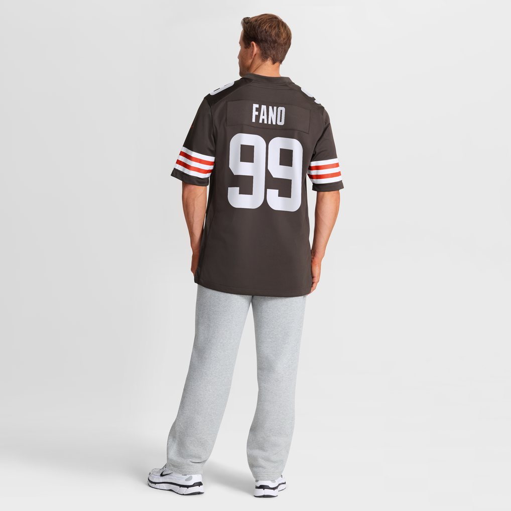 Men's Cleveland Browns Logan Fano Brown Team Game Jersey