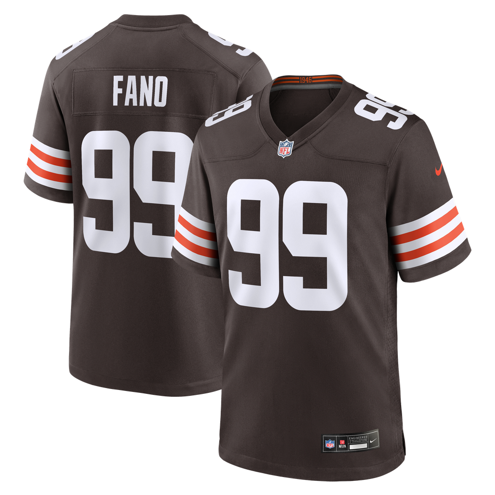 Men's Cleveland Browns Logan Fano Brown Team Game Jersey