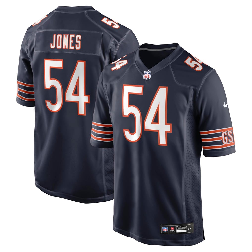Men's Chicago Bears Logan Jones Navy Team Game Jersey