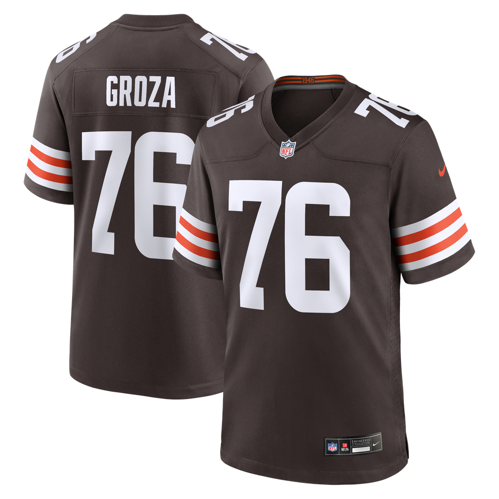 Men's Cleveland Browns Lou Groza Brown Game Retired Player Jersey