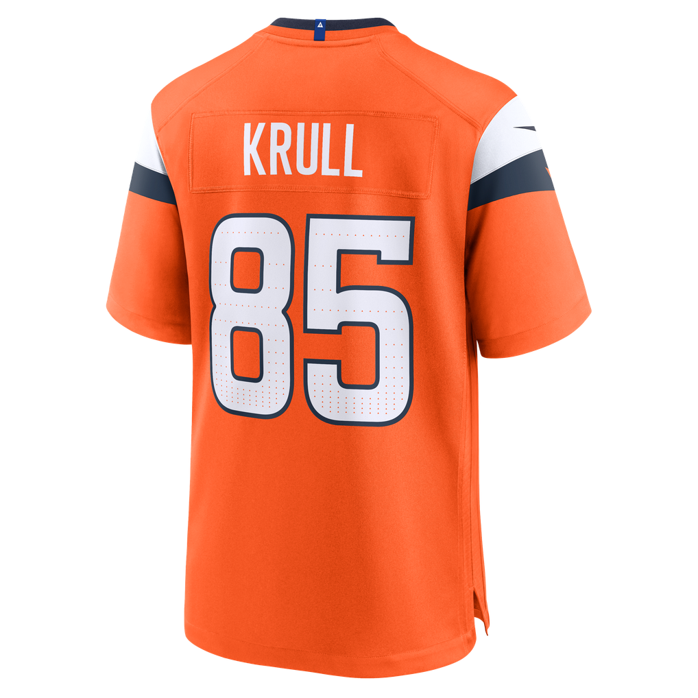 Men's Denver Broncos Lucas Krull Orange Team Game Jersey
