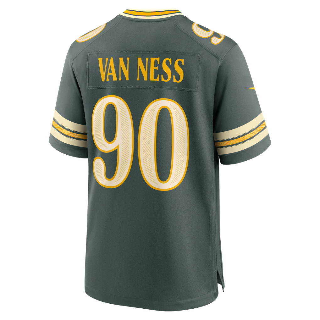 Men's Green Bay Packers Lukas Van Ness Green 2026 Rivalries Collection Game Jersey
