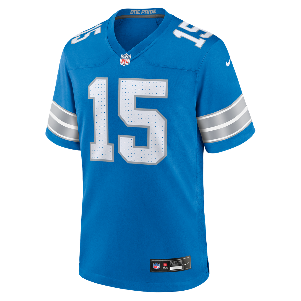 Men's Detroit Lions Luke Altmyer Blue Team Game Jersey