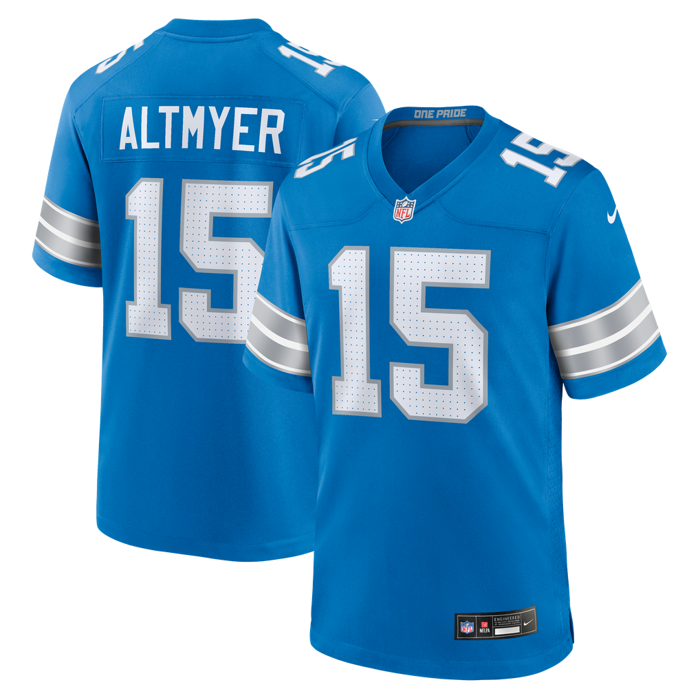 Men's Detroit Lions Luke Altmyer Blue Team Game Jersey