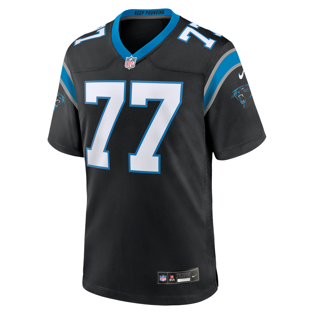 Men's Carolina Panthers Luke Fortner Black Team Game Jersey