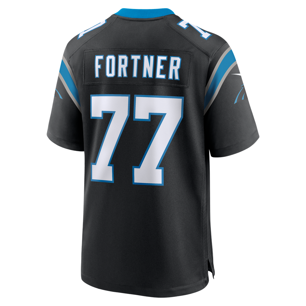 Men's Carolina Panthers Luke Fortner Black Team Game Jersey