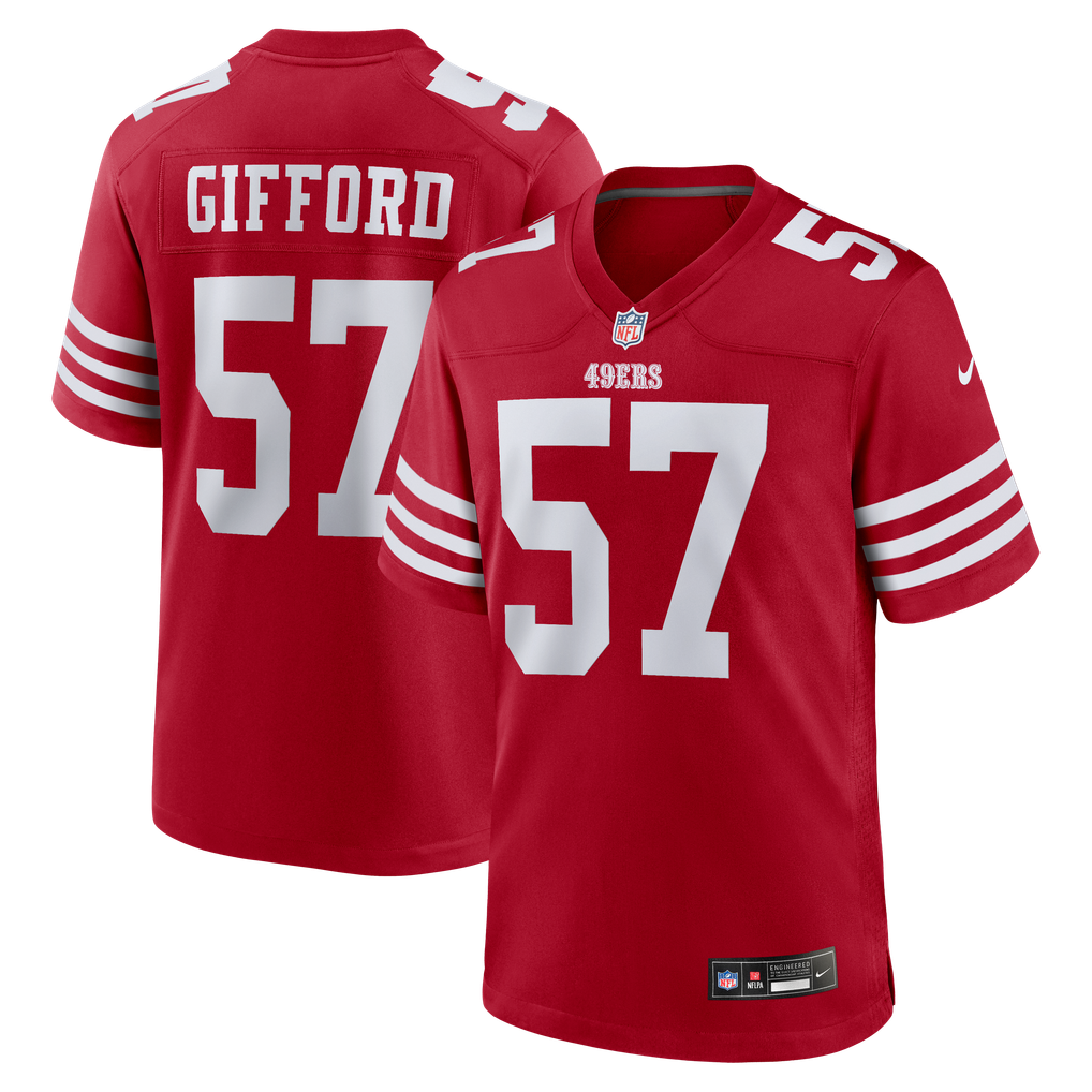 Men's San Francisco 49ers Luke Gifford Scarlet Team Game Jersey